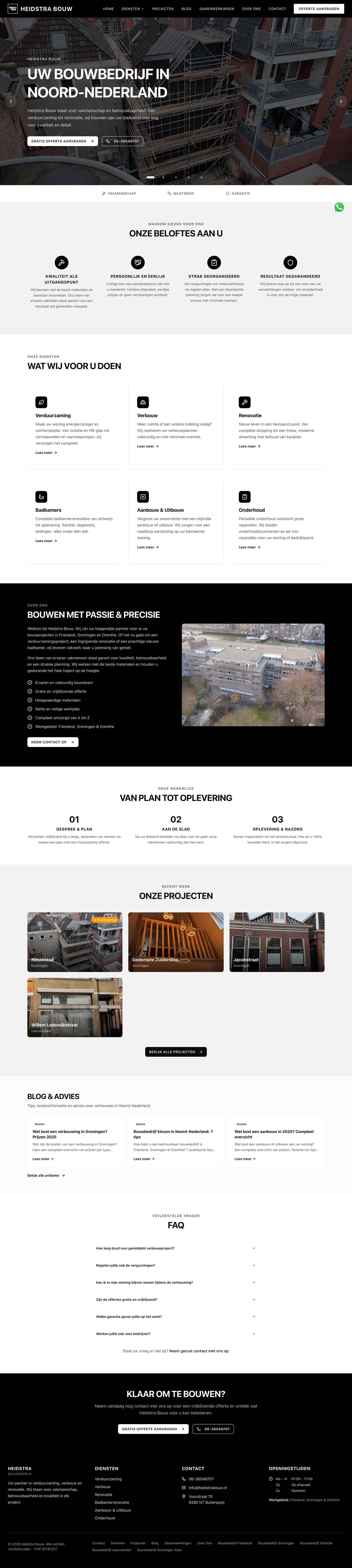 Heidstra Bouw website