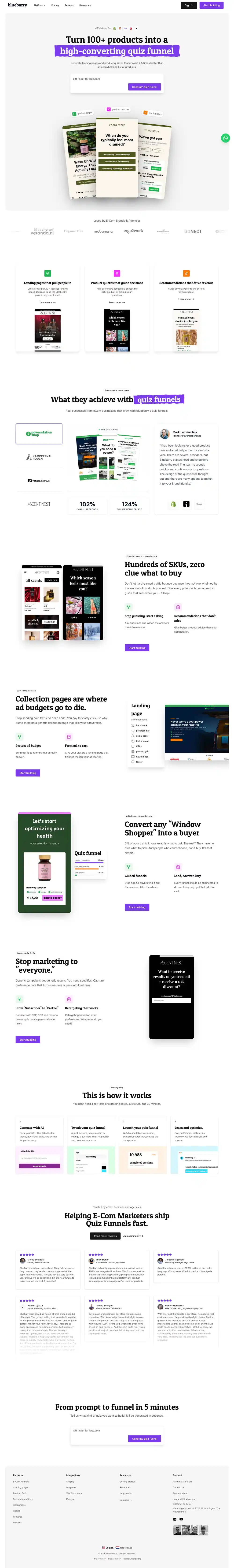 BlueBarry AI website screenshot